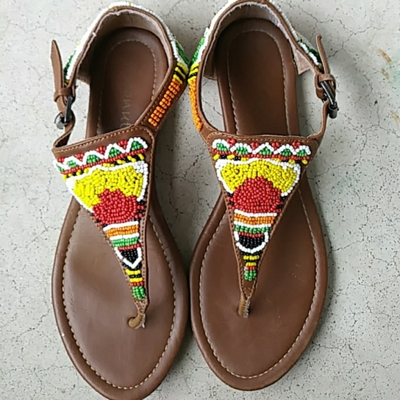 Coconuts Shoes - 5/$25 Multi-color Beaded Sandals